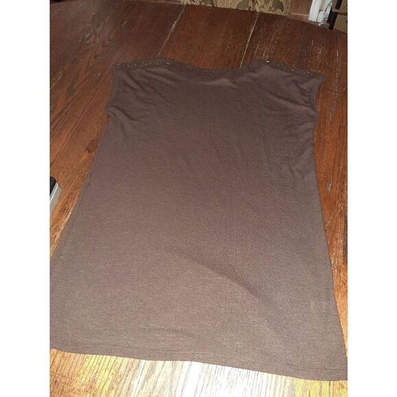 XL Cato Brown Sleeveless Shoulder Embellished Knit Mini Dress - Picture 1 of 4